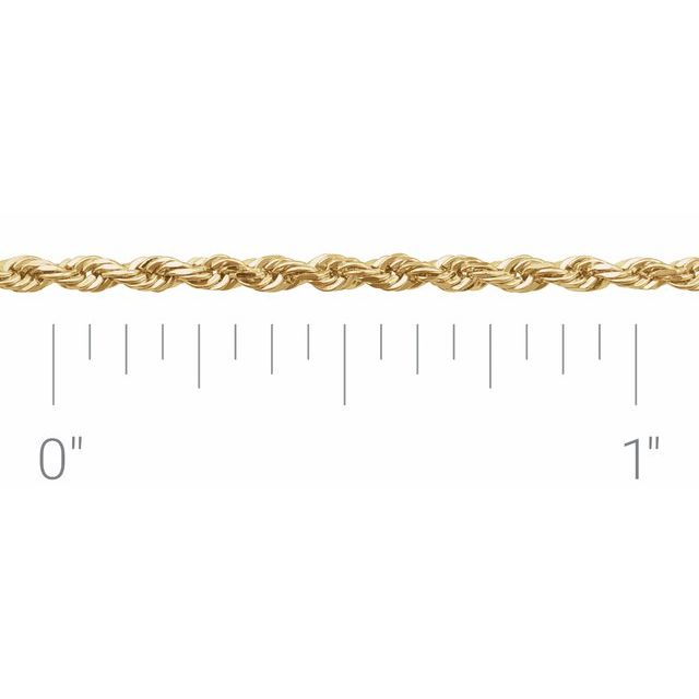 14K Yellow 1.6 mm Diamond-Cut Rope Chain by the Inch