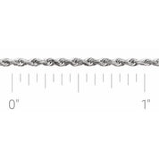 14K White 1.6 mm Diamond-Cut Rope Chain by the Inch