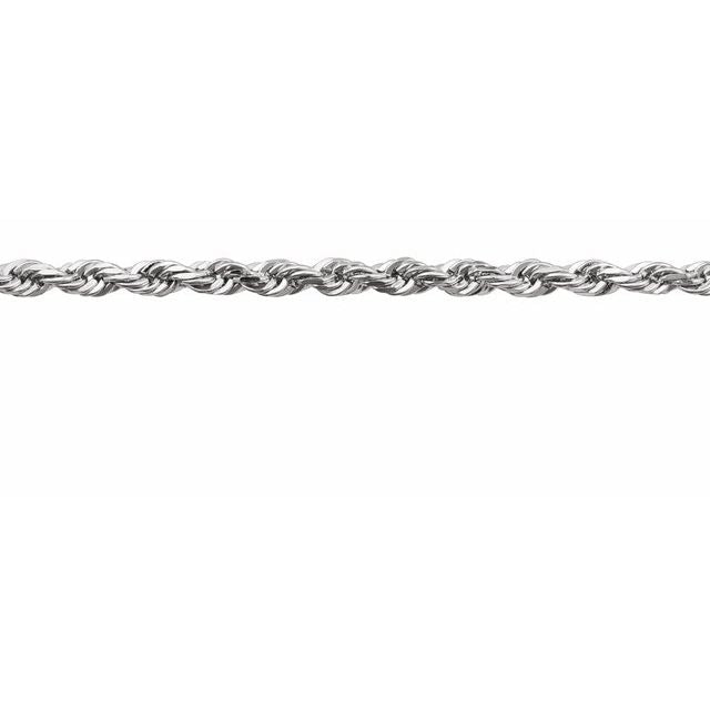 14K White 1.6 mm Diamond-Cut Rope Chain by the Inch