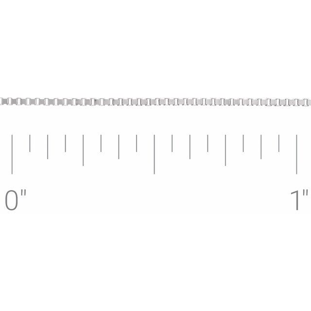 14K White Recycled Metal .75 mm Box Chain by the Inch