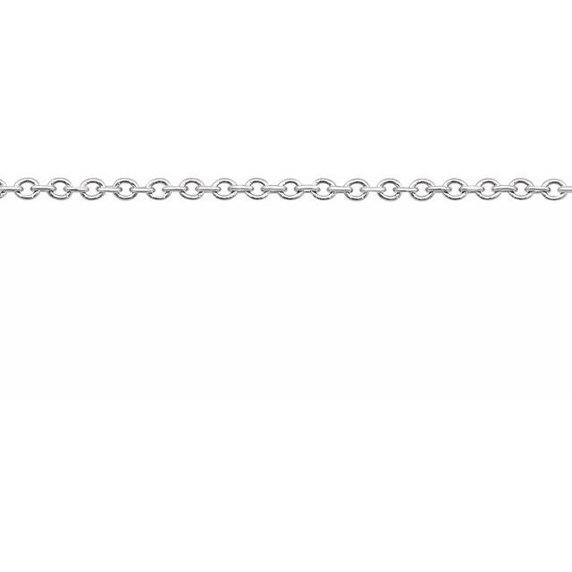 14K White Recycled Metal 1 mm Cable Chain by the Inch