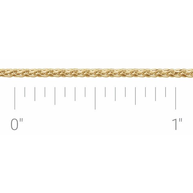 14K Yellow 1.5 mm Diamond-Cut Wheat Chain by the Inch