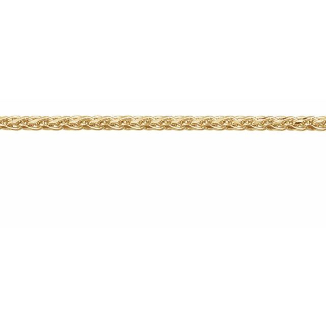 14K Yellow 1.5 mm Diamond-Cut Wheat Chain by the Inch