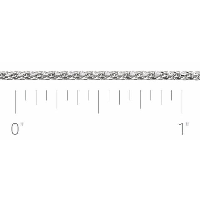 14K White 1.5 mm Diamond-Cut Wheat Chain by the Inch