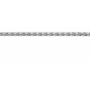 14K White 1.5 mm Diamond-Cut Wheat Chain by the Inch