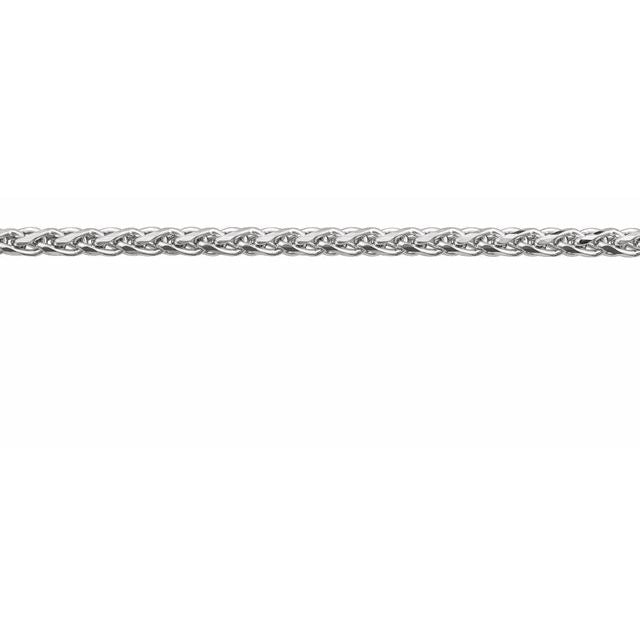14K White 1.5 mm Diamond-Cut Wheat Chain by the Inch