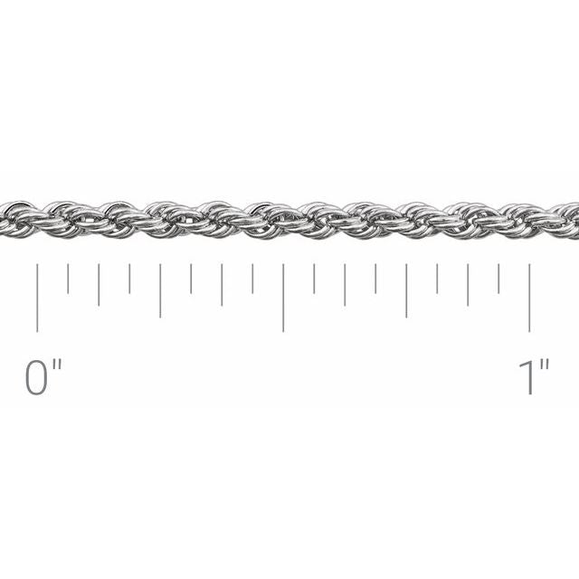 14K White Rope Chain by the Inch - CH956:107:P