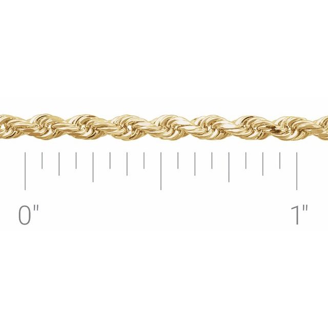 14K Yellow 2.4 mm Diamond-Cut Rope Chain by the Inch