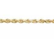 14K Yellow 2.4 mm Diamond-Cut Rope Chain by the Inch