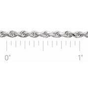 14K White 2.4 mm Diamond-Cut Rope Chain by the Inch