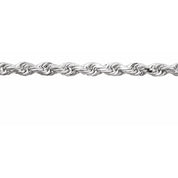 14K White 2.4 mm Diamond-Cut Rope Chain by the Inch