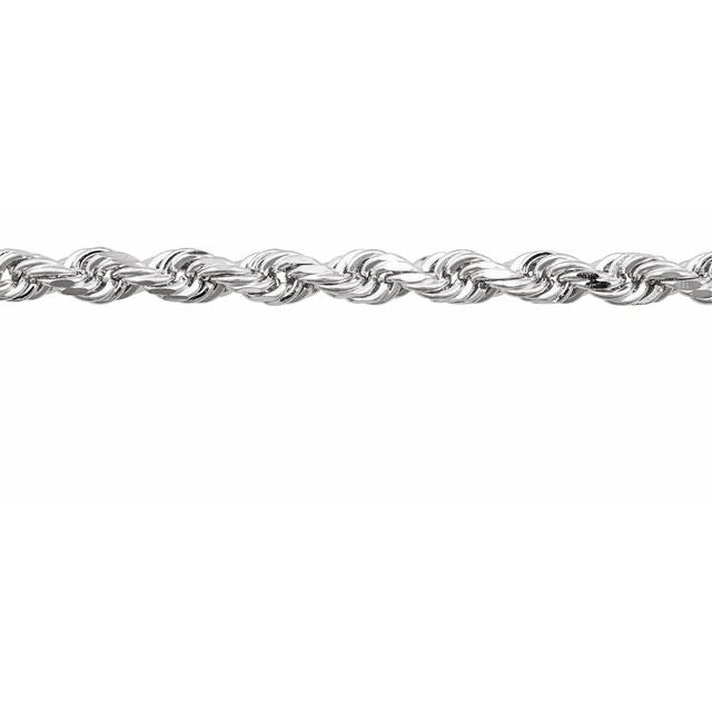 14K White 2.4 mm Diamond-Cut Rope Chain by the Inch