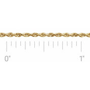14K Yellow 1.3 mm Diamond Cut Rope Chain by the Inch