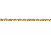 14K Yellow 1.3 mm Diamond Cut Rope Chain by the Inch