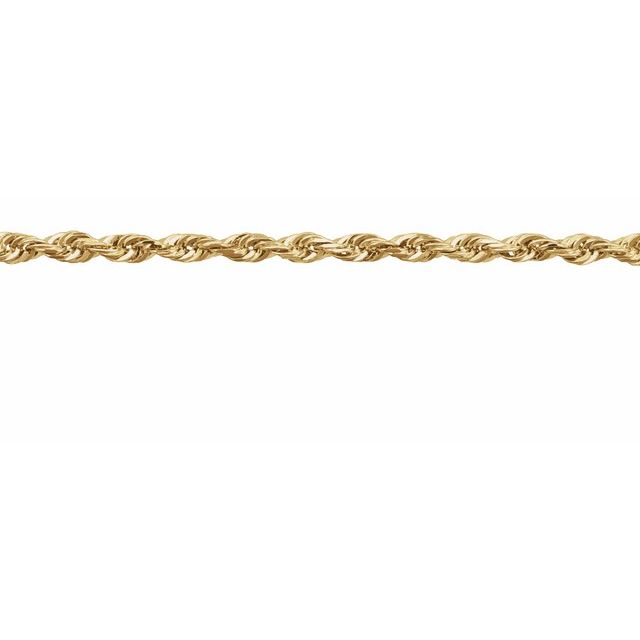 14K Yellow 1.3 mm Diamond Cut Rope Chain by the Inch