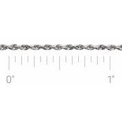 14K White 1.3 mm Diamond Cut Rope Chain by the Inch