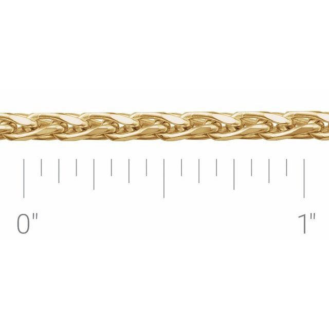 14K Yellow 2.75 mm Diamond-Cut Wheat Chain by the Inch