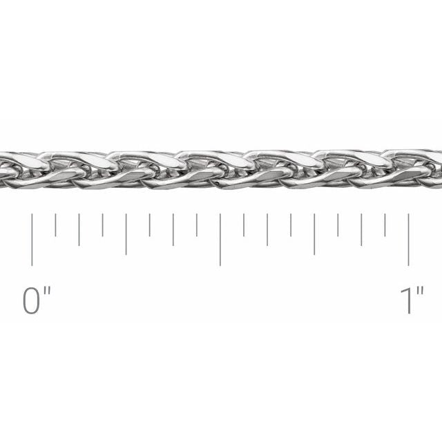 14K White 2.75 mm Diamond-Cut Wheat Chain by the Inch