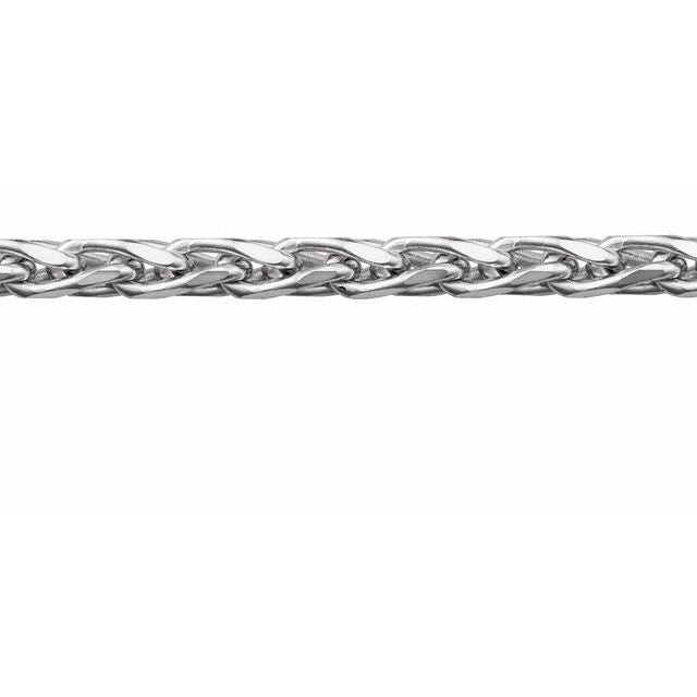 14K White 2.75 mm Diamond-Cut Wheat Chain by the Inch