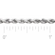 14K White 2.8 mm Diamond-Cut Rope Chain by the Inch