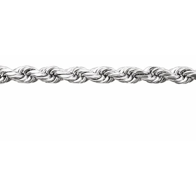 14K White 2.8 mm Diamond-Cut Rope Chain by the Inch