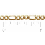 14K Yellow 3 mm Figaro Chain by the Inch