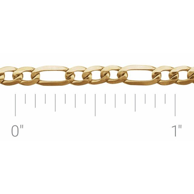 14K Yellow 3 mm Figaro Chain by the Inch