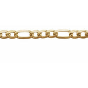 14K Yellow 3 mm Figaro Chain by the Inch
