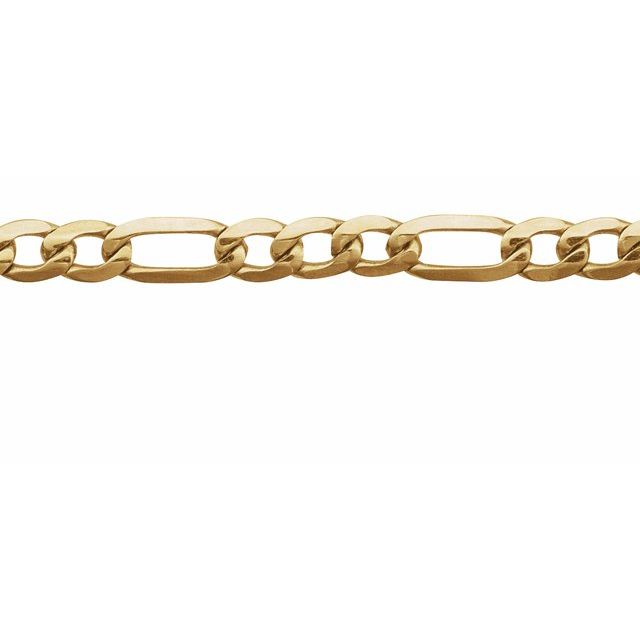 14K Yellow 3 mm Figaro Chain by the Inch