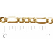 14K Yellow 4 mm Figaro Chain by the Inch