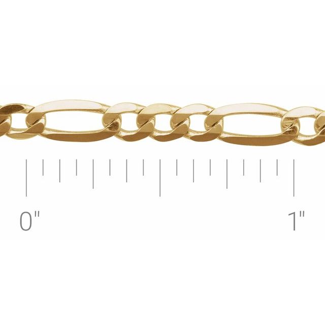 14K Yellow 4 mm Figaro Chain by the Inch