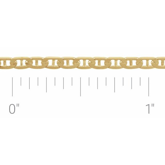 14K Yellow 2.25 mm Curbed Anchor Chain by the Inch