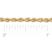 14K Yellow 2.5 mm Diamond-Cut Rope Chain by the Inch