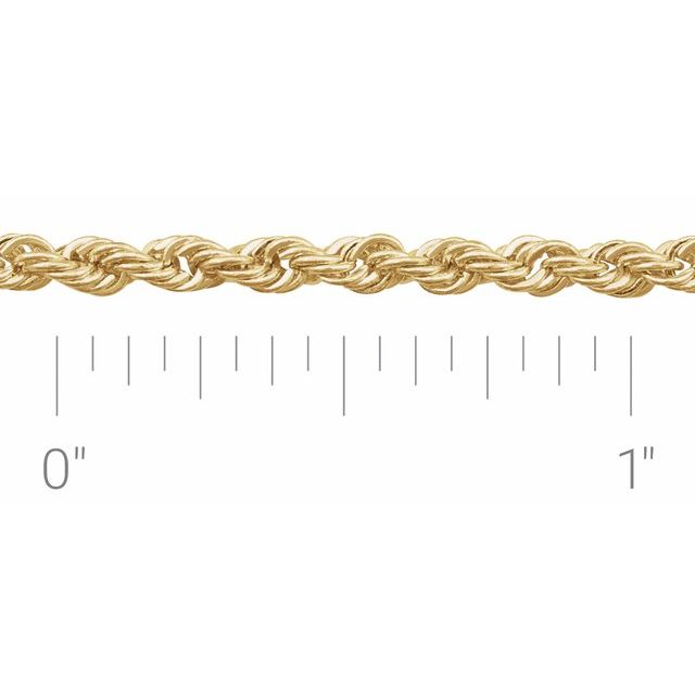 14K Yellow 2.5 mm Diamond-Cut Rope Chain by the Inch