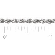 14K White 2.5 mm Diamond-Cut Rope Chain by the Inch