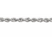 14K White 2.5 mm Diamond-Cut Rope Chain by the Inch