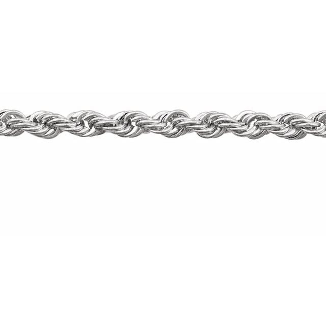 14K White 2.5 mm Diamond-Cut Rope Chain by the Inch