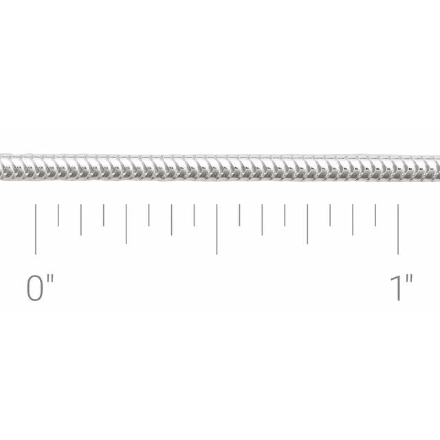 Sterling Silver 2 mm Round Snake Chain by the Inch