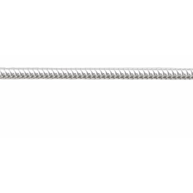Sterling Silver 2 mm Round Snake Chain by the Inch