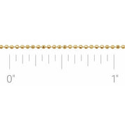 14K Yellow 1 mm Diamond-Cut Bead Chain by the Inch