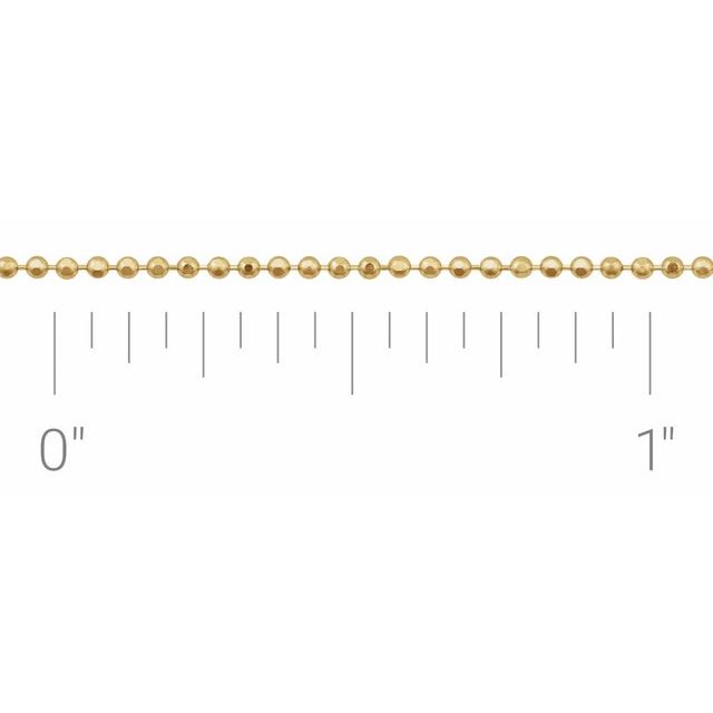 14K Yellow 1 mm Diamond-Cut Bead Chain by the Inch
