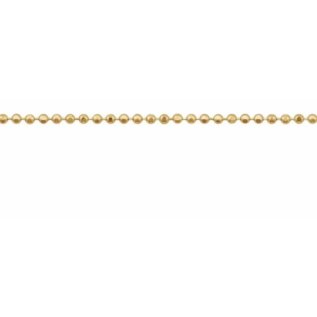 14K Yellow 1 mm Diamond-Cut Bead Chain by the Inch