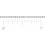 14K White 1 mm Diamond-Cut Bead Chain by the Inch