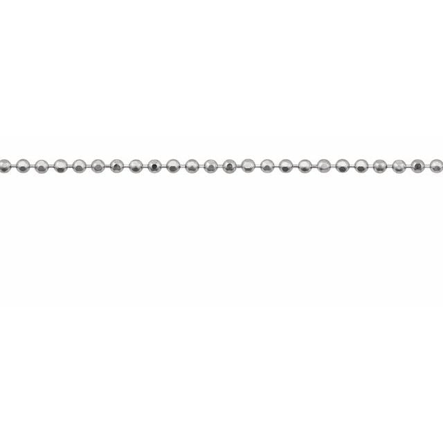 14K White 1 mm Diamond-Cut Bead Chain by the Inch