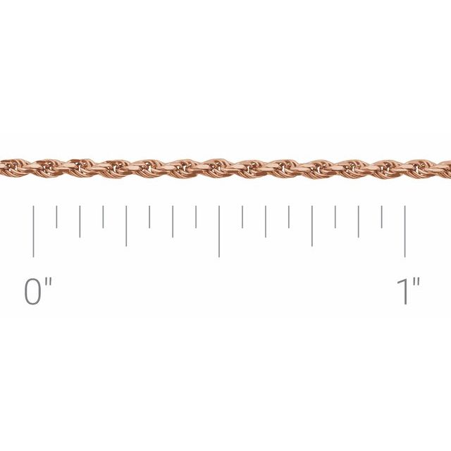 14K Rose 1 mm Diamond-Cut Rope Chain by the Inch