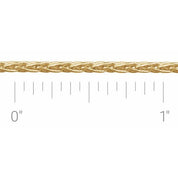 14K Yellow 2 mm Diamond-Cut Wheat Chain by the Inch