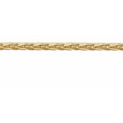14K Yellow 2 mm Diamond-Cut Wheat Chain by the Inch