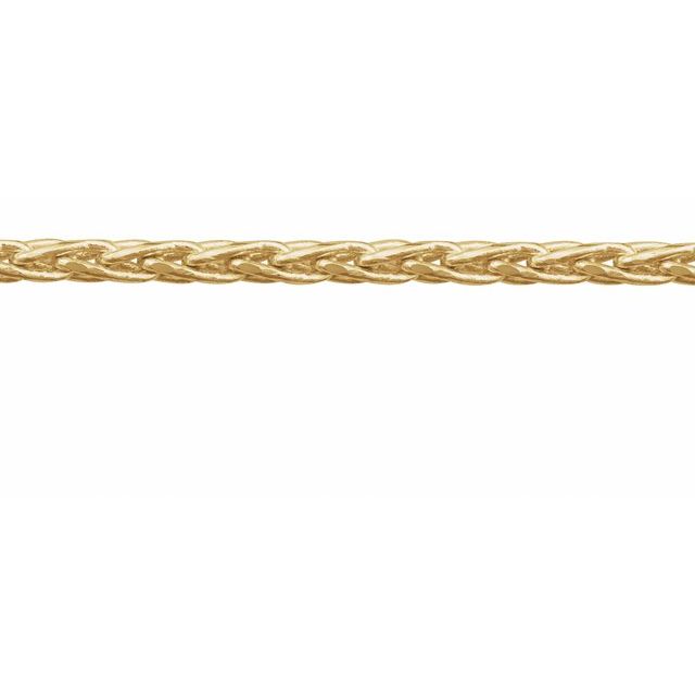 14K Yellow 2 mm Diamond-Cut Wheat Chain by the Inch