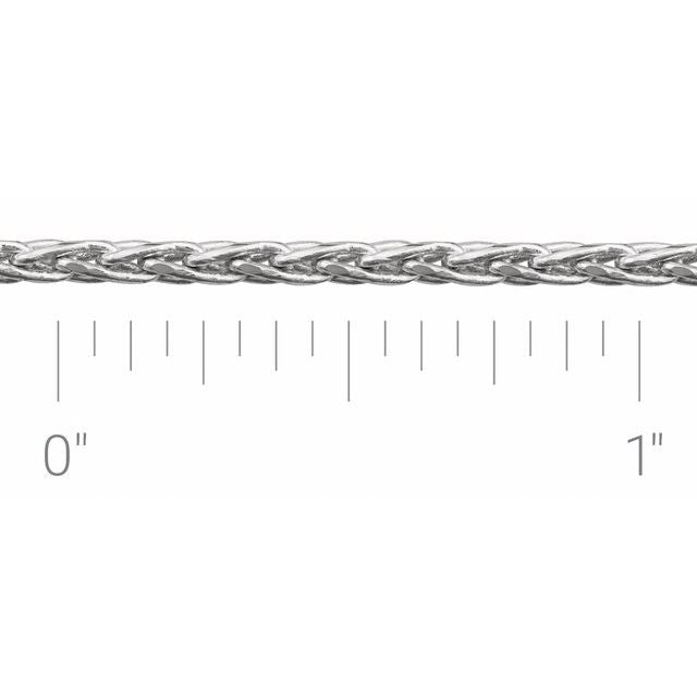 14K White 2 mm Diamond-Cut Wheat Chain by the Inch