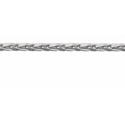 14K White 2 mm Diamond-Cut Wheat Chain by the Inch